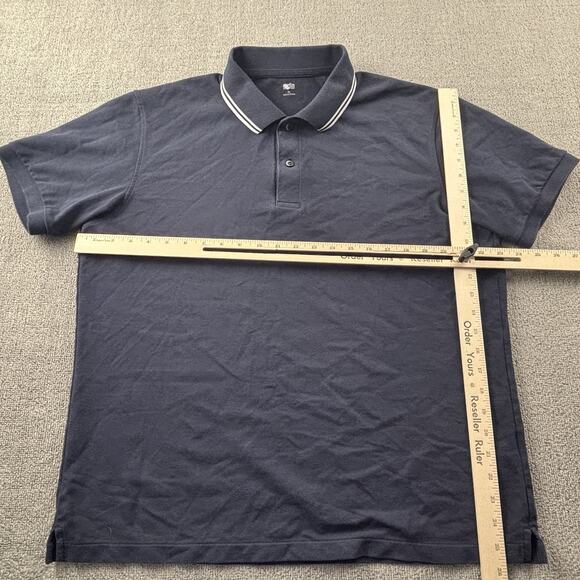 Uniqlo Polo Shirt Adult Extra Large Navy Blue Short Sleeve Casual Preppy Men's - Picture 10 of 14